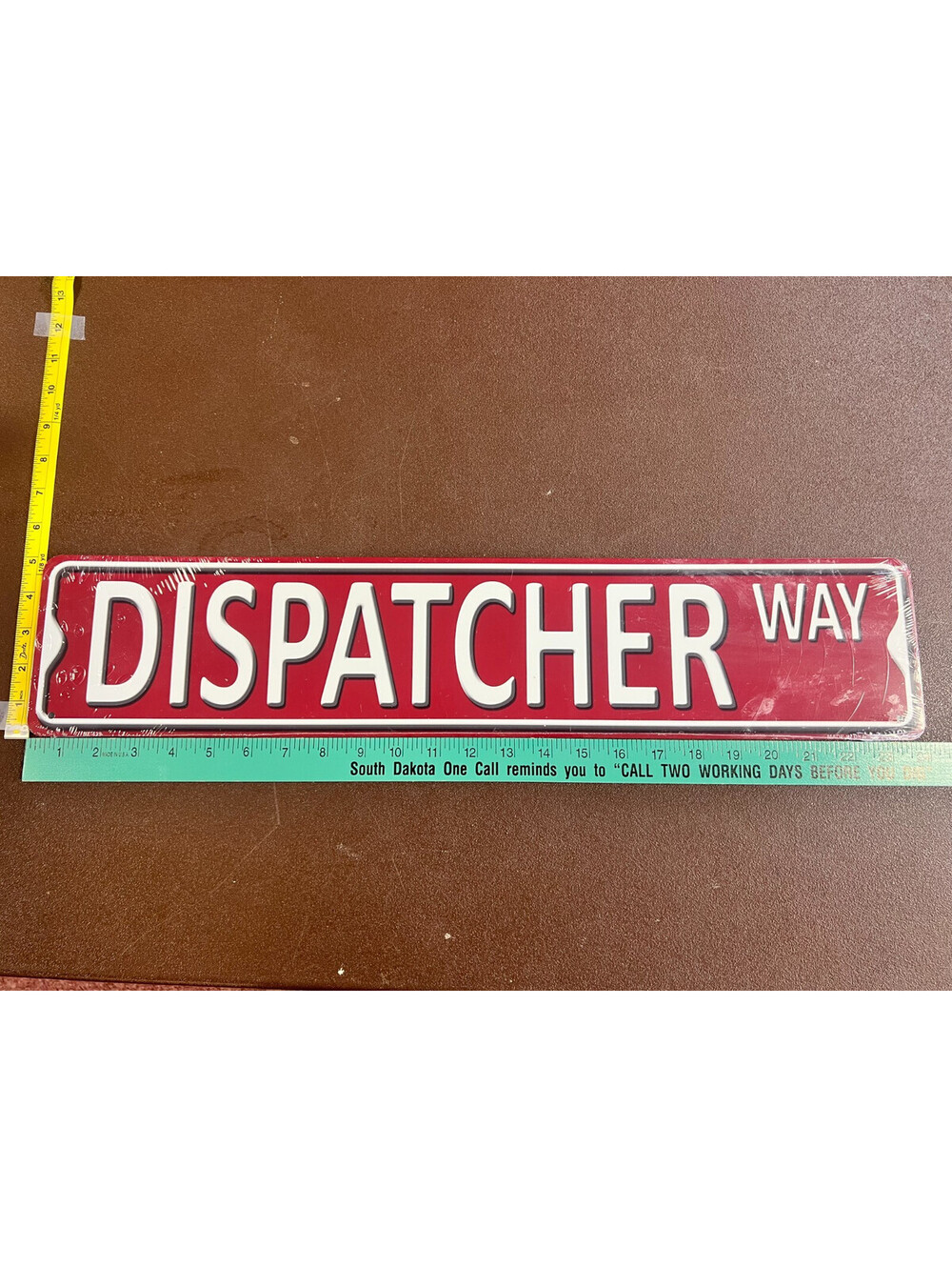 Dispatcher Way 5x24 Aluminum Metal Street Sign Red White Office Decor